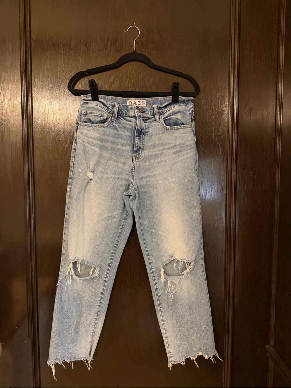 DAZE Light Blue Distressed Boyfriend Jeans